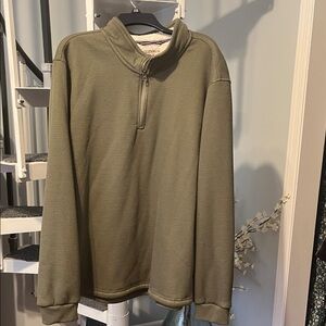 Olive Green Quarter-Zip Sweater